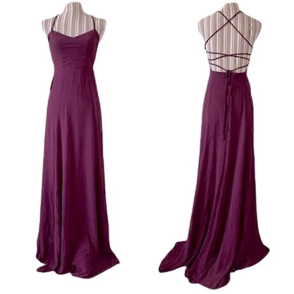 NWT Show Me Your Mumu Godshaw Goddess Gown in Merlot Chiffon Small - Picture 3 of 6